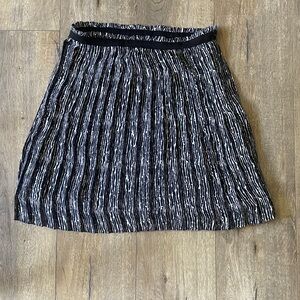 Anne Klein Striped A-Line Skirt in Black and White